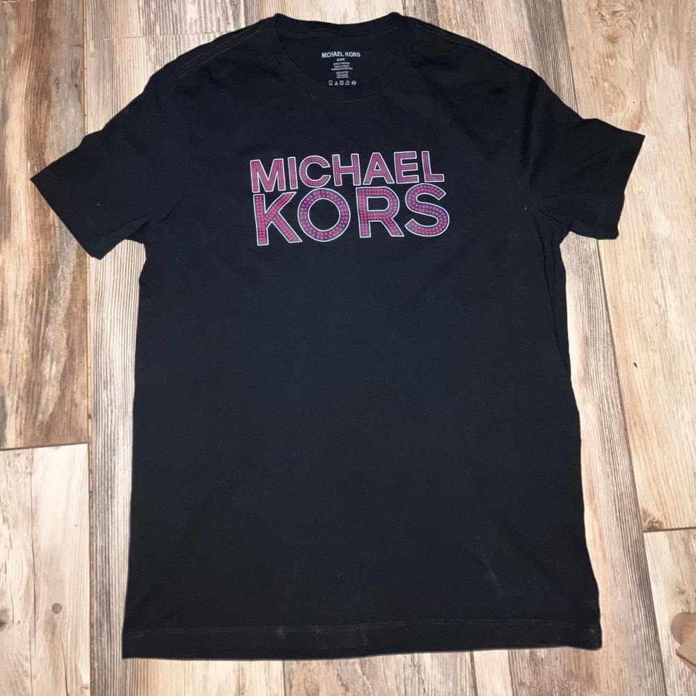 Men’s Michael KORS Black Script Logo T-Shirt (Size: US Small)